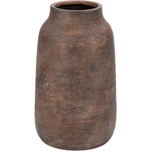 Briful Tall Rustic Ceramic Vase 9.6  Vintage Distressed Pottery Flower Vase with Antique White-Wash Finish  Farmhouse Table Decor & Shelf Accent (Not Waterproof), Brown