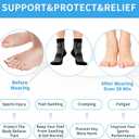 IRAMY Compression Ankle Support Socks Coolmax Wicking Cushioned Athletic Plantar Fasciitis Relief Men Women 2/3/6 Pairs (Small, Black+white+grey-6 Packs)