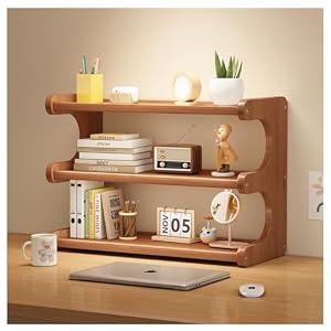 BEKMLOD 3 Tier Bookshelf for Desktop, Storage Rack, Desktop Organization