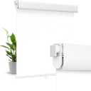 Allesin zen No Drill No Tools Blackout Roller Shades for Windows, (White 46 x 48), Renter-Friendly, UV Protection, no-Drill Pull-Down Blinds for Home, Bedroom, Office, Living Room