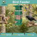 Squirrel Proof Bird Feeder, 3.5Lbs Metal Wild Bird Feeders Anti Squirrel with 4 Feeding Ports for Garden Bird Feeding Station Outdoors Hanging, Pigeon Resistant, Easy to Clean & Refill (Green)