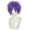 ANOGOL Hair Cap + Short Purple Men's Cosplay Wigs Light Purple Cosplay Wig Violet Lilac Purple Wig Short Amethyst Violet Wigs Lavendar Synthetic Anime Hair for Halloween Christmas Party Costume