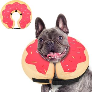 MIDOG Soft Inflatable Dog Cone, Donut E-Collar Alternative for After Surgery, Prevents Licking, Allowing Normal Eating & Vision, Comfortable Recovery Collar for Dogs & Cats, Pink-M+