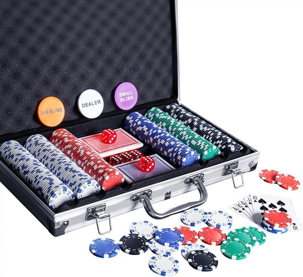 Poker Chip Set - 300PCS Poker Chips with Aluminum Case, 11.5 Gram Chips for Texas Holdem Blackjack Poker Chip Set - 300PCS Poker Chips with Aluminum Case, 11.5 Gram Chips for Texas Holdem Blackjack