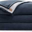 UGG Nita King/California King Blanket Fleece Fluffy Reversible Soft Fuzzy Bedding Cozy Plush Warm Oversized Blanket Machine Washable Bedroom Decor for Big Couch or Bed, 110-inch x 90-inch, Navy Blue