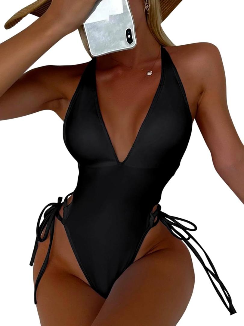 SKAYS One Piece Swimsuit Women,Bathing Suit for Women,One Piece Swimsuit Women Tummy Control,Womens One Piece Swimsuits (Large, Black)