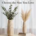 Natural Wood Vase for Dried Flowers - 12 Inch Decorative Wooden Vase, Warm Neutral Farmhouse Boho Decor for Living Room Bedroom Table Shelf