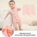 MICHLEY Baby Sleeveless Summer Romper Infant Toddler Cotton Outfits Unisex Boys Girls Jumpsuit 0-24 Months