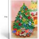 7 x KingKraft Christmas Card, Christmas Tree Quilling Card for Christmas, Christmas Card with Envelop, Vintage Christmas Card, Handcrafted Greeting Card for Holiday Christmas and New Year, 5.1x7.1in