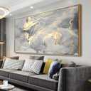 Wall Art Abstract Canvas Painting Gray Wall Decor Fluid Ink Modern Artwork for Living Room Bedroom Dining Room Home Office Decor 30"x60" with Framed (60L" x 30W", Abstract07)