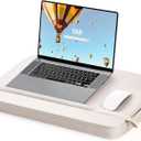 SAIJI Laptop Lap Desk with Pillow Cushion, Ultra Lightweight Portable Computer Stand Desk for Couch, Bed & Chair, Fit up to 17 Laptop & MacBook Air with Side Pocket, Rails for Airflow (Large)