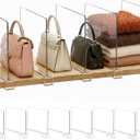 SortNStore Shelf Dividers Purse Organizer for Closet: 8-Pack Acrylic Bag Storage Organizer for Handbags, Clutches, Clothes, Sweater, Towel on Wood Shelves