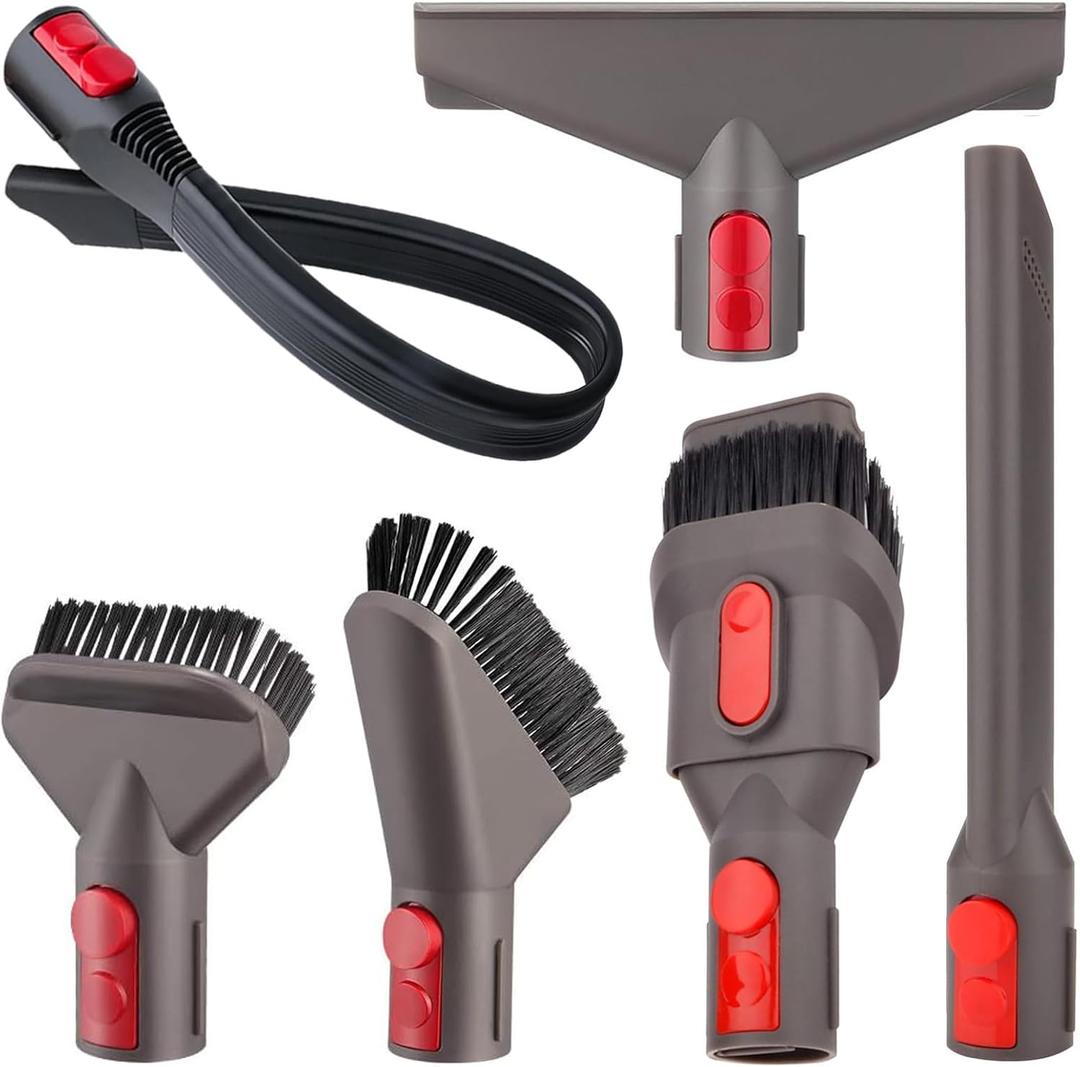 Professional Vacuum Attachment Kit for Dyson GEN5 G5 V15 V12 V11 V10 V8 V7 Detect Cyclone Torque Drive Absolute Animal Trigger Cordless Vacuum Accessories Flexible Crevice Tool Replacement Brush