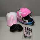 Youth Dirt Bike Helmet DOT Certified - Full Face Motorcycle Helmet for Off-Road, ATV, Street Riding, Includes Adjustable Goggles & Protective Gloves (Small, PINK)
