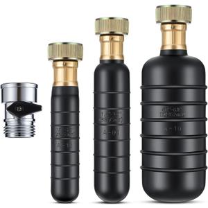 Enhon 3Pcs Drain Cleaning Bladders with Shut Off Valve, Fit 1" to 6" Drain Pipes, Sewer Bladder Unclogger with 3/4'' Shut Off Valve, Unclogs Stubborn Blockages in Sewer/Line/Sinks/Shower