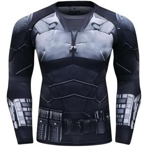 Red Plume Men's Compression Sports Shirt Cool 3D Bat Long Sleeve Tee (XL, Bat A) Red Plume Men's Compression Sports Shirt Cool 3D Bat Long Sleeve Tee (XL, Bat A)