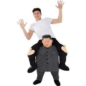 Morph Adult Presidential Piggyback Costume, One Size Fits Most, Unisex, Men, Women, Halloween, Lightweight, Sleeveless, Head, Legs, Kim Jong Un, Political Events, Parties