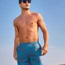 NORTHYARD Mens Swim Trunks 5" Beach Swim Shorts Quick Dry Bathing Suit with Mesh Liner Packable (Blue, S)