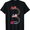 3rd Birthday Train Railroad Themed Fun 3 Years Old Boy Train T-Shirt, 3T