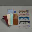 Reading Glasses Blue Light Blocking, Computer Glasses for Women Men, Fashion Square Eyeglasses 5 Pairs (A1-mix)