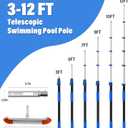 3-12FT Telescoping Light Bulb Changer for High Ceilings with Extendable Pole, 18FT Reach with Bulb Gripper & Removal Tool, Upgraded Extension Pole with Flip-Lock & Screw Lock Design