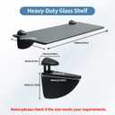 Alise Bathroom Glass Shelf, 15 Inch Floating Shelves, Tempered Shower Storage, Wall Mount Small Glass Shelves for Bathroom, Showers, Over The Toilet, Matte Black