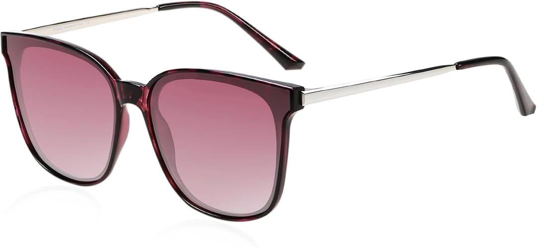 DUCO Oversized Polarized Sunglasses for Women, Trendy Mirrored Shades Retro Square Light Weight UV400 Sun Glasses W016