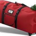 Kesfitt Christmas Tree Storage Bag 9Ft, Rolling Christmas Tree Bag with Wheels, Christmas Tree Storage Box with Adjustable Straps Fits Artificial Tree, 600D Oxford Extra Large Heavy Duty, Dual Zippers