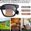 Progressive Multifocal Reading Glasses for Women Men, Anti Glare Blue Light Blocking Multifocus Computer Glasses