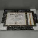 GraduationMall 11x17 Black Diploma Frame with Tassel Holder for 8.5x11 Certificate Document,Real Glass, Black over Gold Mat