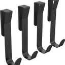 Shower Towel Hook, 4 Pack Shower Door Hooks for Bathrooms Over Frameless Glass Shower Door 0.47" (12 mm) Stainless Steel, Matte Black