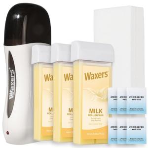 Roller Waxing Kit for Hair Removal Milk Roll on Waxing Kit for Women & Men Professional Soft Wax Cartridge Depilatory for Legs Armpit