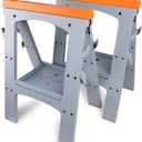 Amazon Basics Rectangular Folding Sawhorse, Collapsible, Folds Flat, 900 Pound Capacity, Set of 2, Orange and Grey