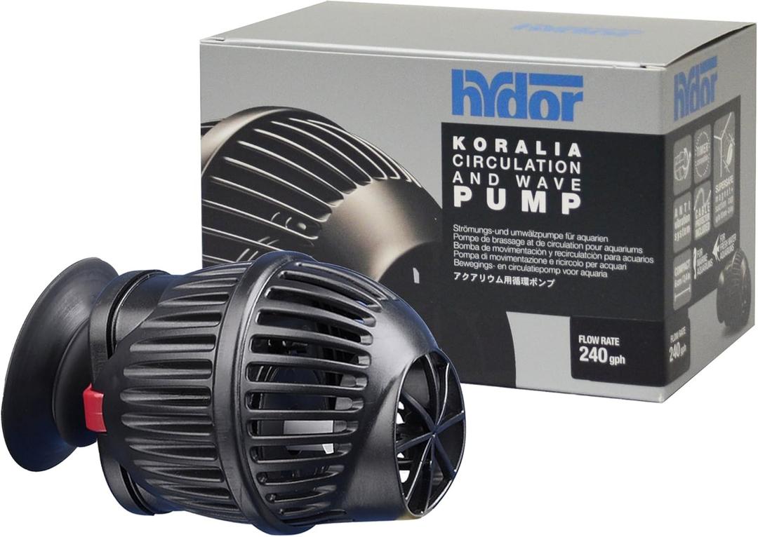 Hydor Koralia Nano Aquarium Circulation Pump, Includes Built-In Cable Protector, 240 GPH, Measures 2.4-Inches & is Ideal for Fresh or Salt Water Use