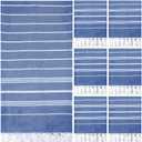 Moukeren 6 Pcs Turkish Beach Towels 35 x 71 Inch Turkish Cotton Travel Towels Large Quick Dry Sand Beach Supplies for Bath, Pool(Royal Blue)