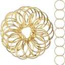 Boao 60 Pcs Shower Curtain Rings Bathroom Curtain Hooks Metal Round Rings for Bathroom Shower Rod (1.2inch,Gold)