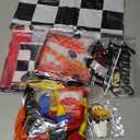 Cars Theme Birthday Party Decorations Set Including Race Car Backdrop, Balloon Garland, Tablecloth, Cake topper