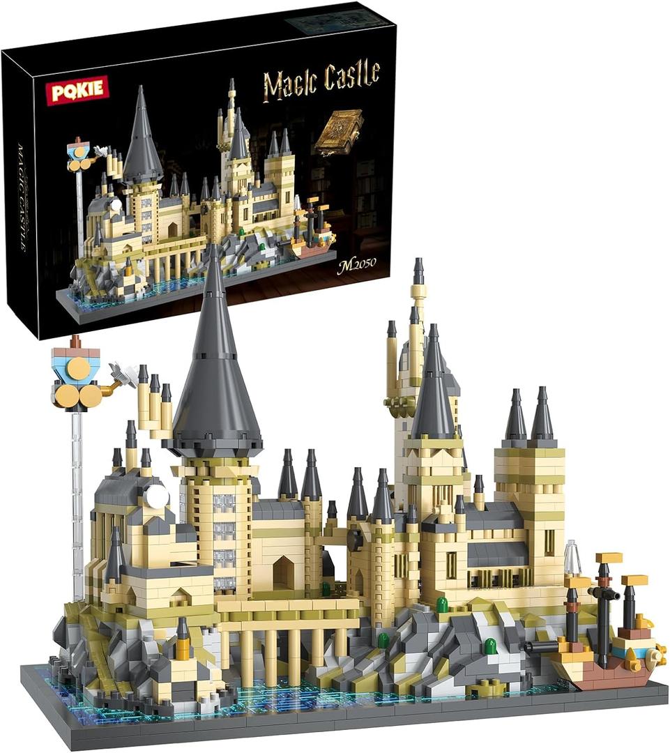 PQKIE Magic Castle Micro Mini Building Set, 2743 Pcs Magic House Model Building Toys, STEM Creative Magic World Office and Home Decor Bricks Kits, Christmas Birthday Gift for Adults Teens Kids 14+