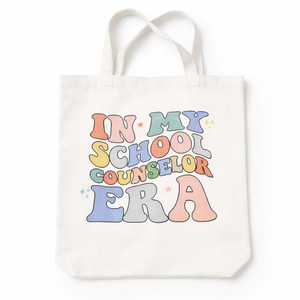 Counselor Gifts Tote Bag, Guidance Counselor Gifts, Counselor Gifts for Women, Groovy Retro Counselor Canvas Tote Bags for Women, Reusable Grocery Bags Shopping Bags