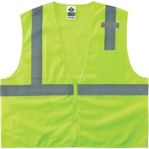 Ergodyne GloWear 8210Z ANSI Economy High Visibility Reflective Safety Vest, Zipper Closure (Large-X-Large, Lime)