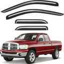 Window Rain Guards Fit for 2002-2008 Dodge Ram 1500 Quad Cab/Extended Cab | Outside-Mount | Window Visors | Wind Deflector for 03-09 Dodge Ram 2500 3500 Extended Cab | Dark Smoke Vent Shades