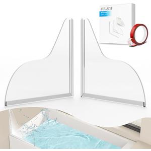 Shower Splash Guard for Bathtub - Tub Splash Guard-Shower Splash Guard for Tub-Tub Water Splash Guard-Bathtub Water Guards-Shower Water Blocker-Shower Guards to Keep Water in Shower - Clear 1 Set