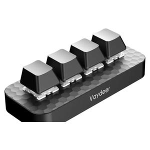 Vaydeer 4 Fully Programmable Keys with Floating Window and Macro Multifunctional Keypad, One-Handed Mechanical Keyboard Support NKRO, Hotkeys, One-Click Start, Compatible with iOS,Windows