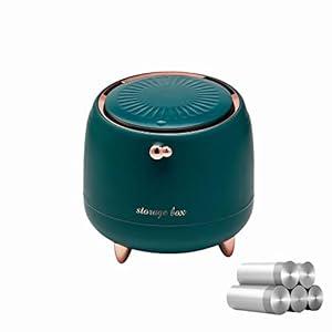 Mini Countertop Trash Can with 5 Rolls of Trash Bags, Waste Can with Press Type Lid, 0.5 Gallon/1.5 Liter Wastebasket Trash Can Dispenser, Mini Bin for Bathroom Vanity, Coffee Table