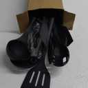 Silicone Cooking Utensils Set - 600F Heat Resistant, Nonstick Kitchen Utensil Set with Spatulas, Spoons, Whisk, Tongs, BPA Free, Dishwasher Safe, Black