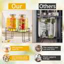1 Gallon Glass Beverage Dispenser -Set of 2, Drink Dispenser with Stand & Fruit Infuser, Stainless Steel Spigot - Glass Drink Dispensers for Parties, Drink Dispensers with Lids for Lemonade Sun Tea