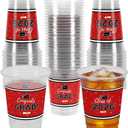 Labrostar 50Pcs Graduation Decorations 2026 Disposable Graduation Cups Congrats Grad Class of 2026 Decorations Graduation Party Supplies 16oz Red