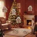 8 Pcs Jumbo Gingerbread Christmas Outdoor Decor Felt Mats-20 Inch Xmas Ornaments for Classroom Home Office Yard Porch Farmhouse Rustic Xmas Tree Wall Decoration (Gingerbread House)