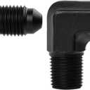 EVIL ENERGY 3AN to 1/8" NPT Male 90 Degree Fitting Aluminum Balck 2PCS