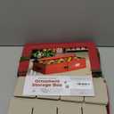 ZOBER Underbed Christmas Ornament Storage Box - Stores 64 3" Ornaments, With Dividers - Tear Proof 600D Oxford Fabric, Ornament Organizer Storage Box, Durable Christmas Containers Holder - Red